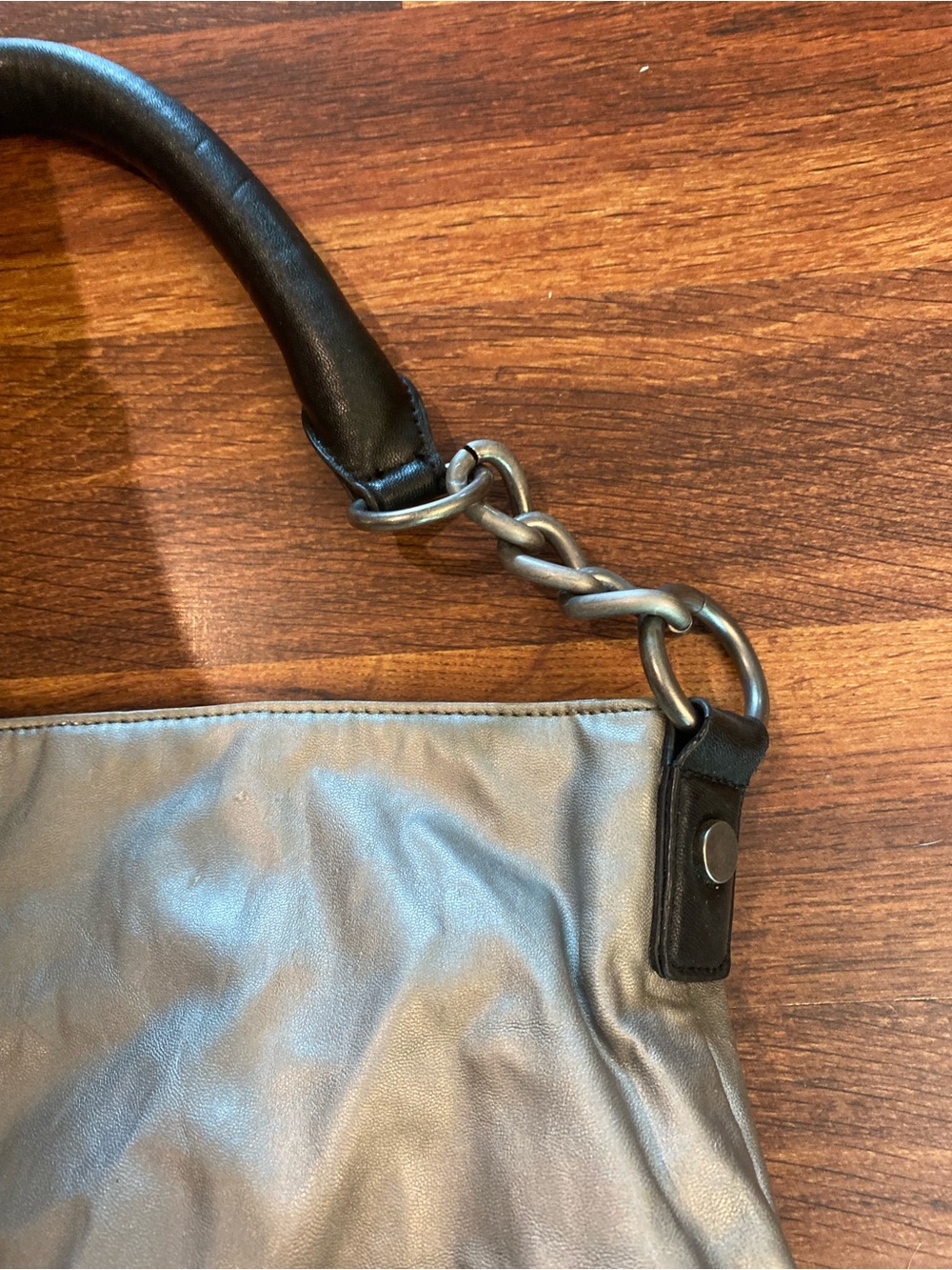 Simply Vera Vera Wang Silver Studded Shoulder Bag with Black Handle - Picture 7 of 7